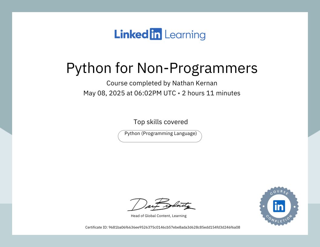 Python Certificate 2